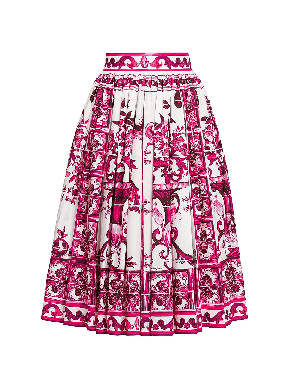 Blu Mediterraneo Pleated Painterly Midi-Skirt | Saks Fifth Avenue