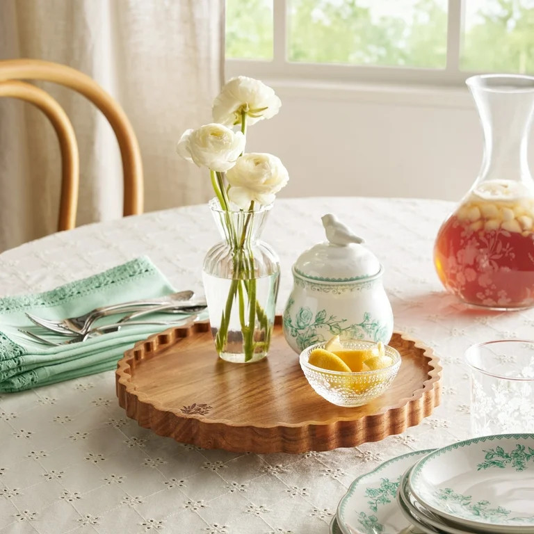 The Pioneer Woman Acacia Wood Lazy Susan, 12", Designed to Help with Tabletop Serving and Access | Walmart (US)