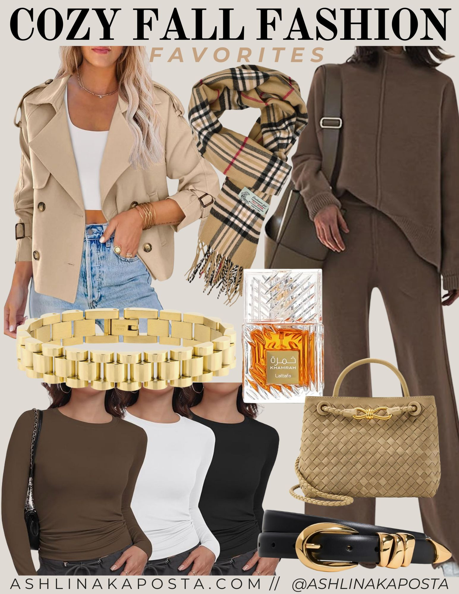 Searching for cozy Fall staples for your wardrobe? This list is it. My favorite perfume, handbag and matching set.  

 