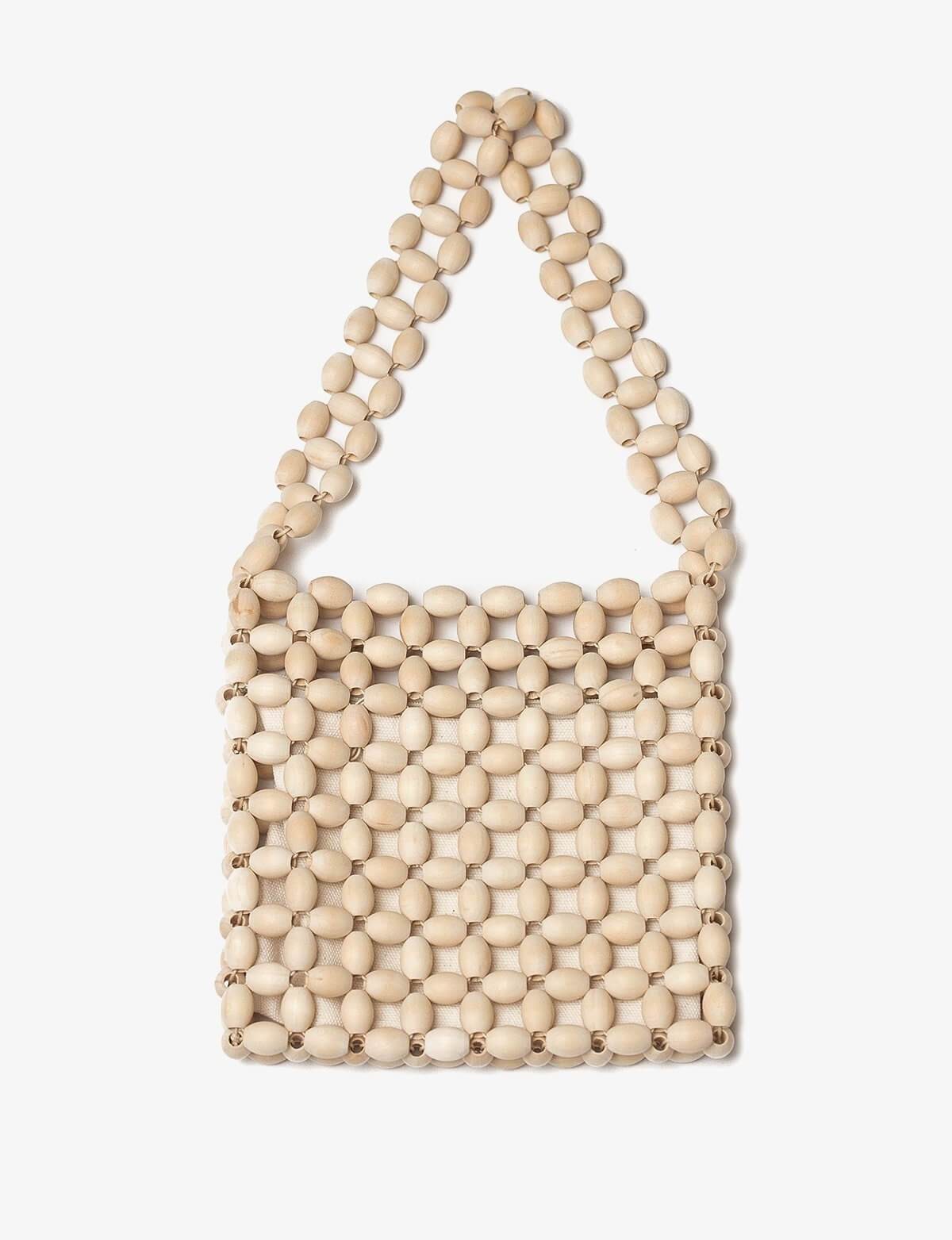 Wood Bead Bag | Pixie Market