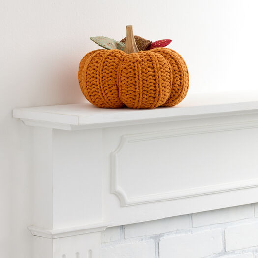 Large Orange Cotton Crocheted Pumpkin Decor by World Market | World Market