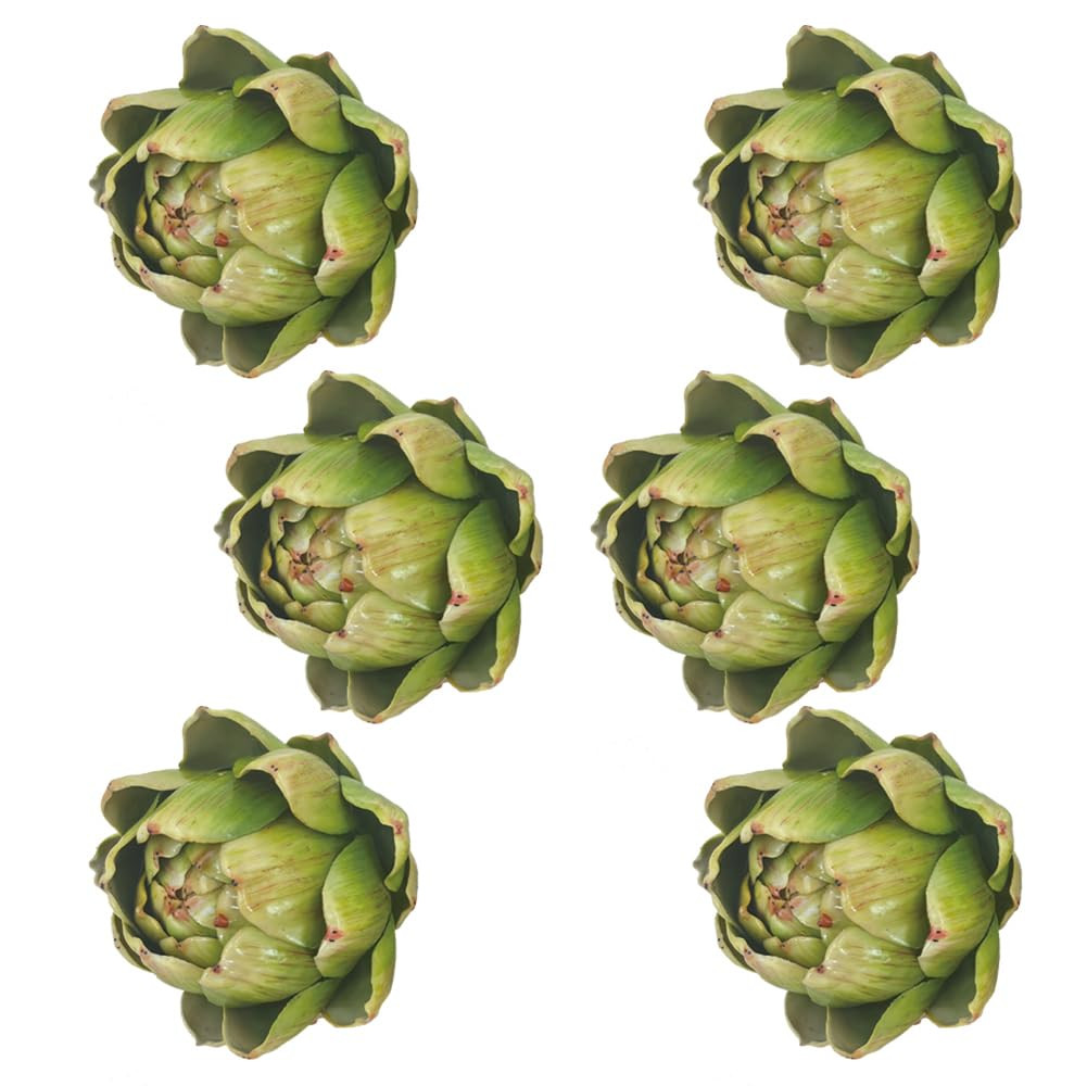6 piezas de alcachofa sintética verde grande – Decoración de alcachofa realista falsa para de... | Amazon (US)