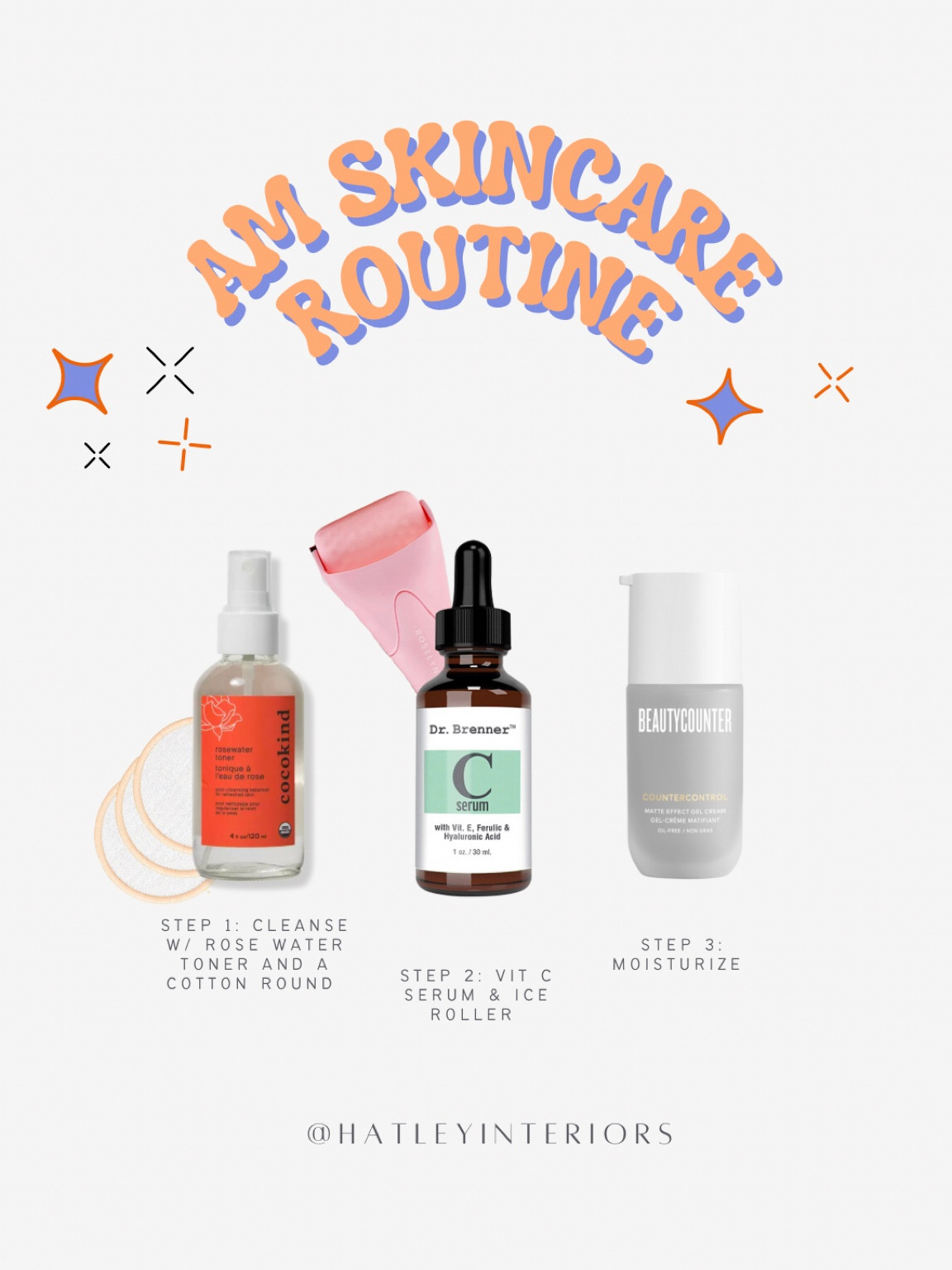 my daily skincare routine in the morning! 
PS don’t forget SPF 💝

skincare regimen, morning skincare routine, vitamin c serum, beauty counter, cocokind, skincare faves, ice roller 

#LTKbeauty #LTKunder50 #LTKsalealert