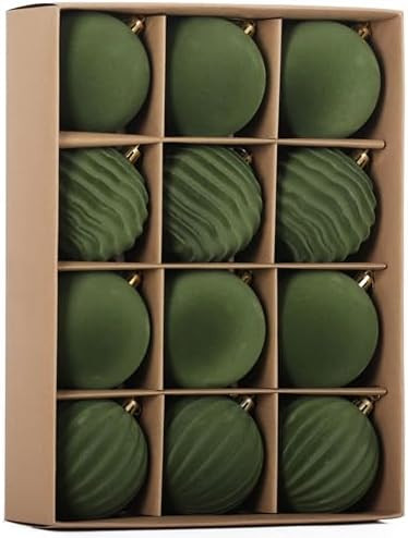 Senjie 3.15inch Christmas Tree Ornaments Velvet Balls,12PCS Flocked Decoration Balls Ornaments Se... | Amazon (US)