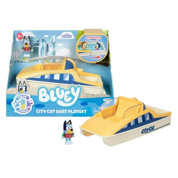 Bluey CityCat Playset with Extendable Pool, Includes Exclusive Bluey Figure With Color-Change Ras... | Walmart (US)