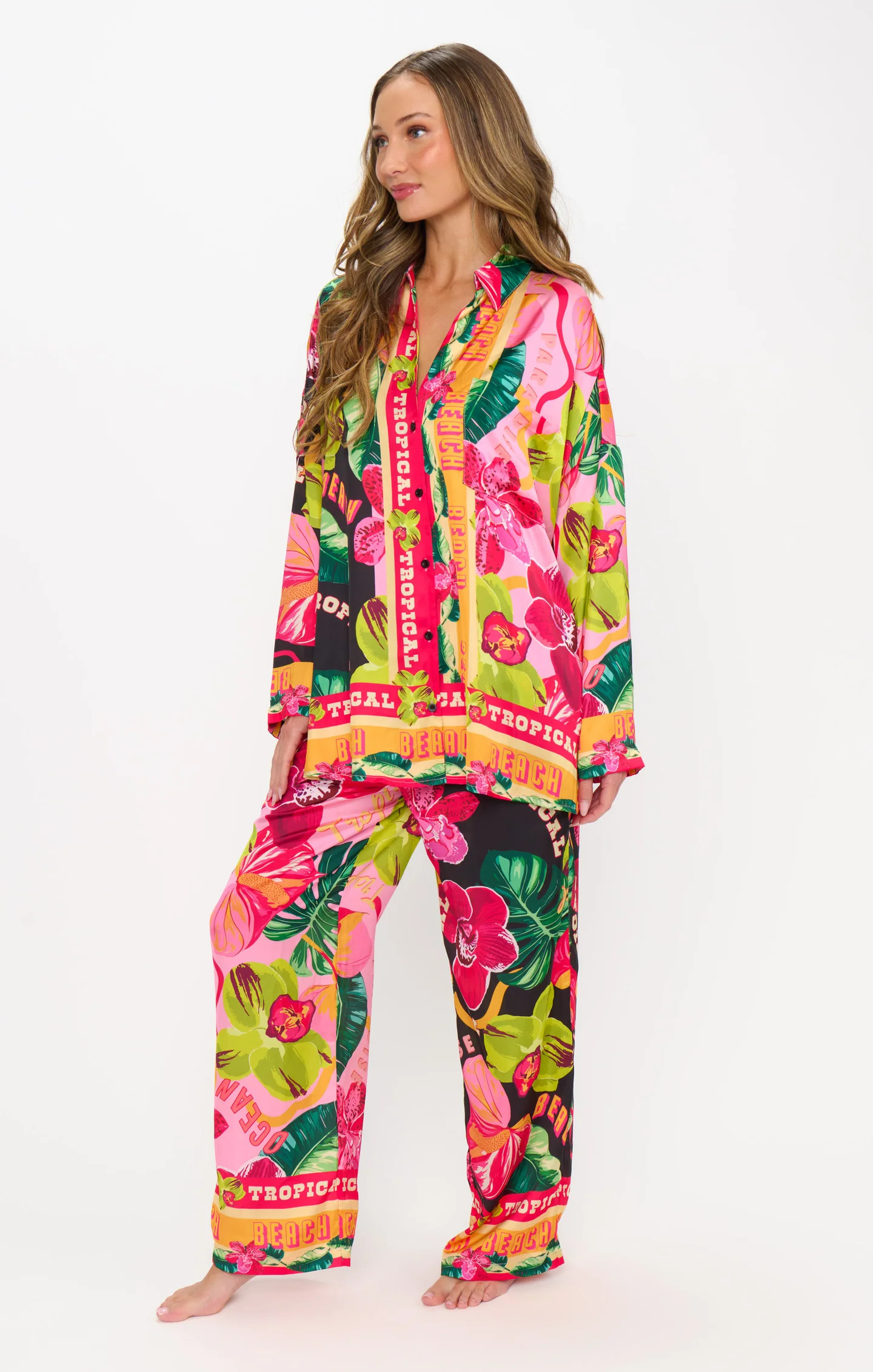 Sleep In PJ Set ~ Hot Tropic Nights Silky | Show Me Your Mumu