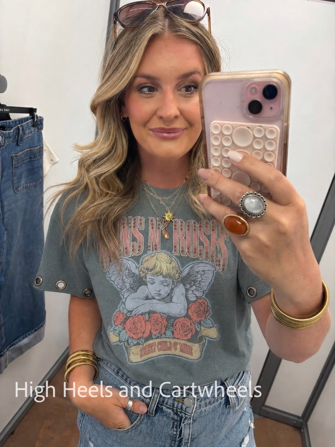 I found this cute and stylish graphic tee from Walmart! Loving the material of this tee and the fun cut-out details on the sleeves. There's a Journey tee online, too.