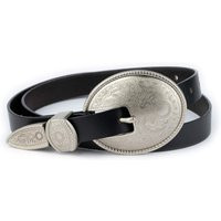 Western Belts For Women - Black Ladies Leather Silver Buckle Cowgirl Wester Belt Girls | Etsy (US)