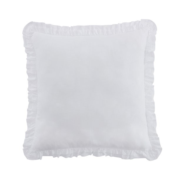 My Texas House Charlotte White Cotton Ruffled Euro Shams, 3 Pack | Walmart (US)
