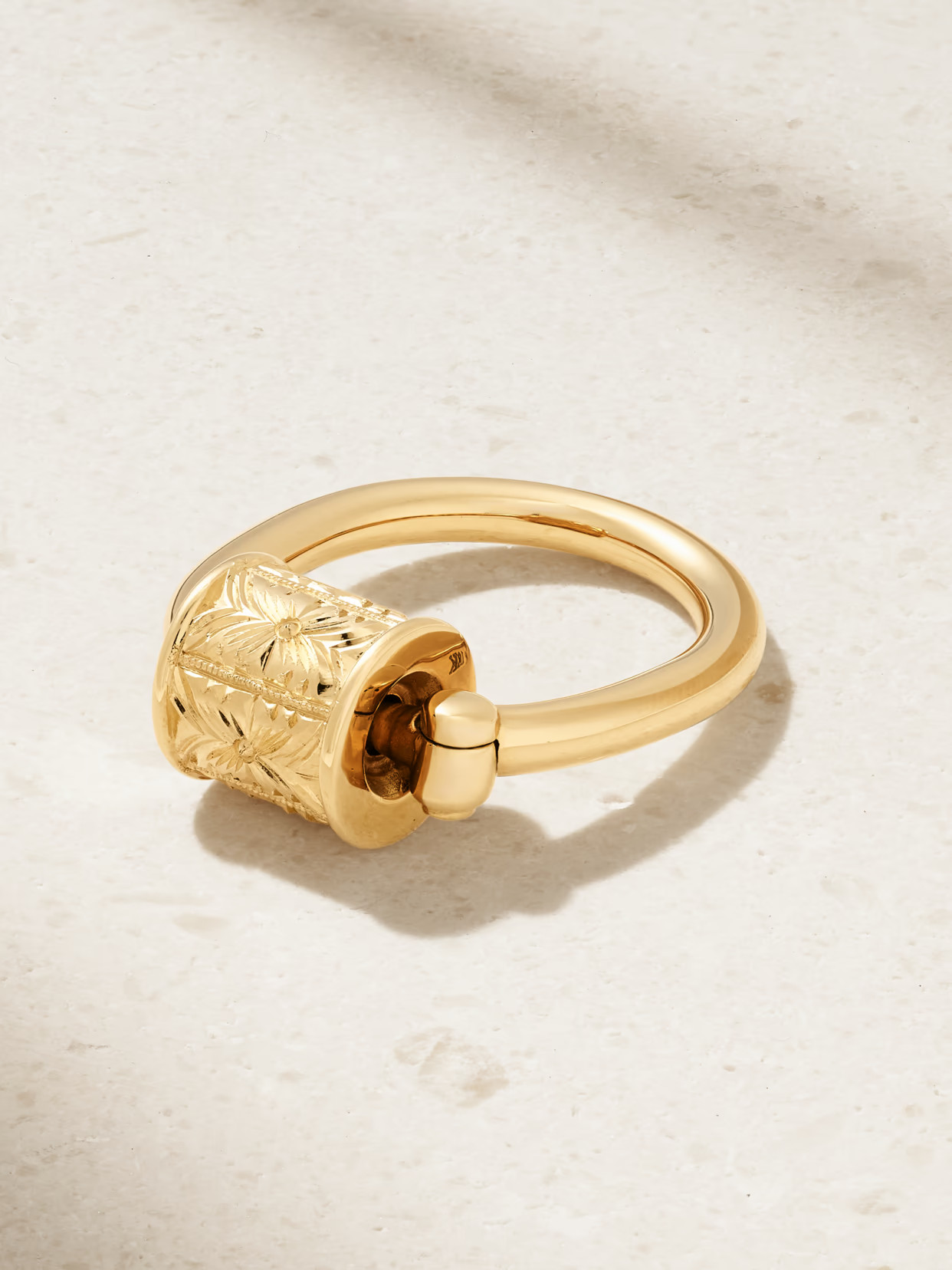 Marla Aaron - Trundle Lock 18-karat Gold Ring - 7 | NET-A-PORTER (US)