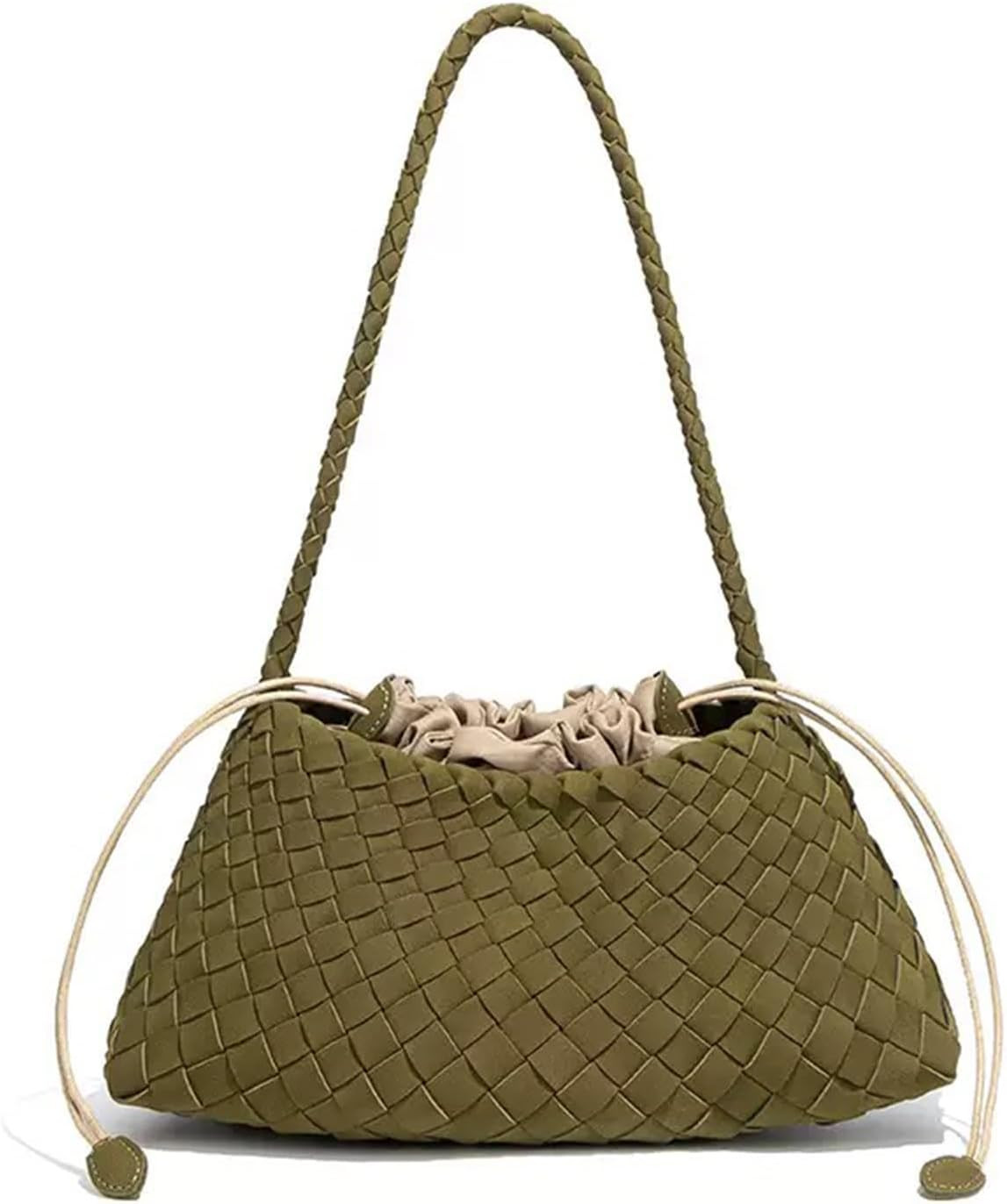 Woven Shoulder Bag for Women Fashion Woven Leather Purse Tote Handbag | Amazon (US)