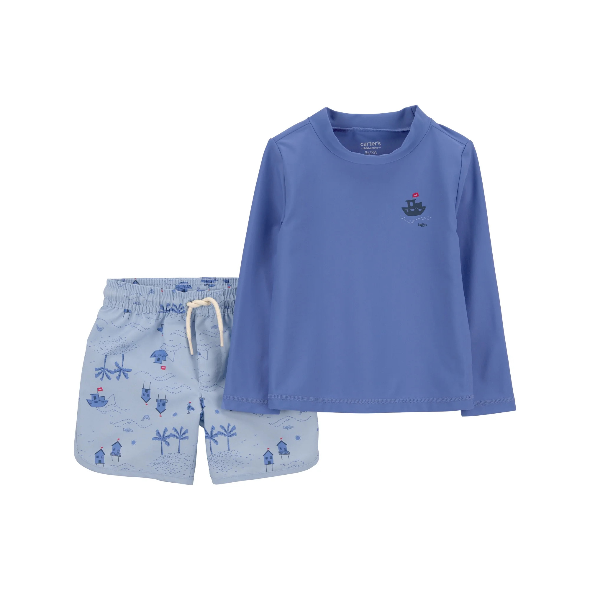 Carter's Child of Mine Toddler Boy Rash Guard Swimsuit Set, 2-Piece, Sizes 12M-5T | Walmart (US)