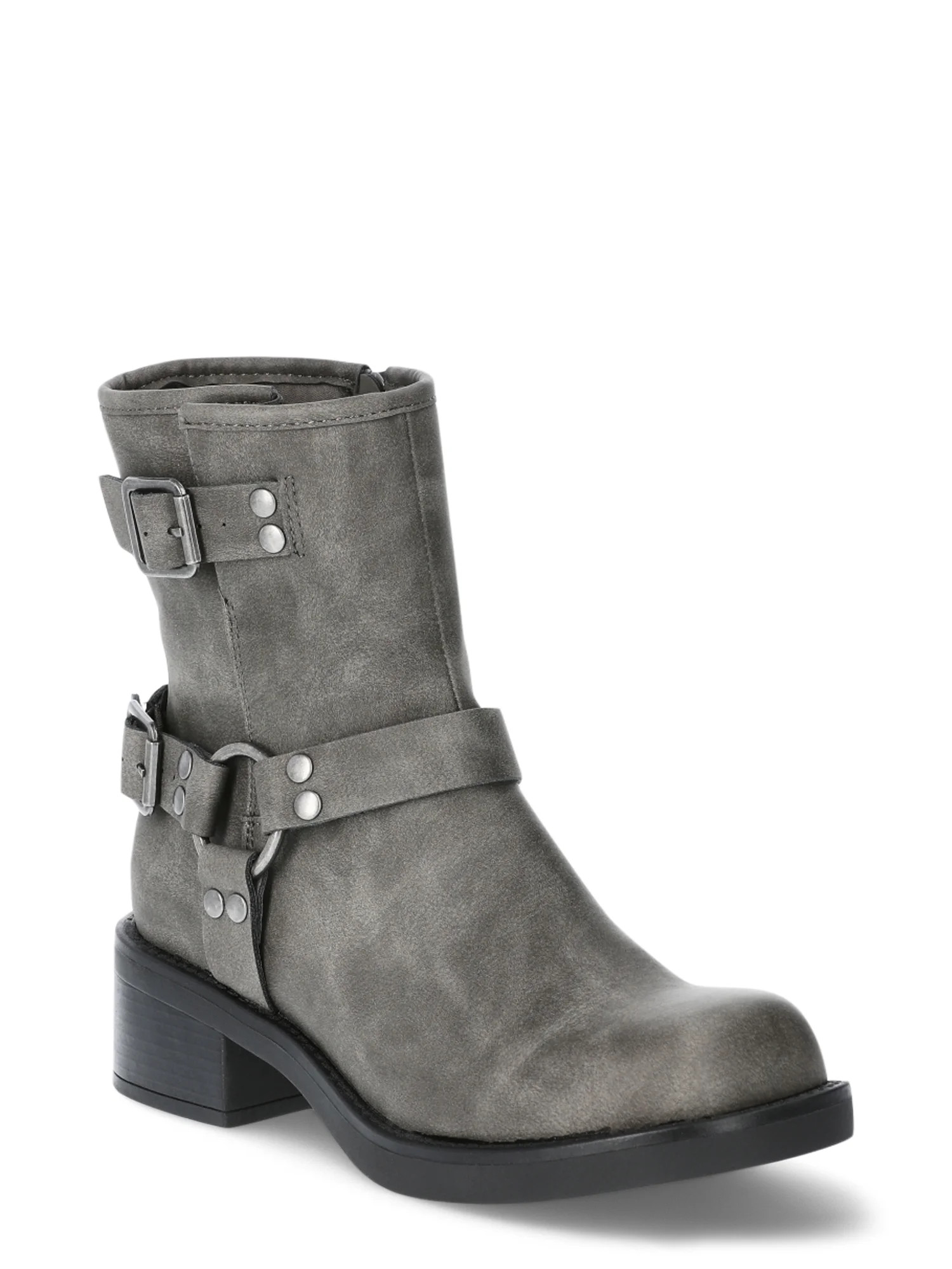 No Boundaries Women's Buckle Moto Boots | Walmart (US)