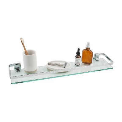 Glass Shelf with Rail Chrome - Organize It All | Target