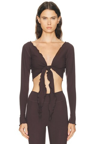 437 The Wrap Top in Chocolate | FWRD 