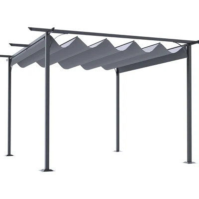11.5' X Grill Pergola Canopy With Protection - Sun Shade For Patio, Garden, Backyard Gray Steel, Superior Quality Patio Stable Steel Support Outdoor D | Wayfair North America