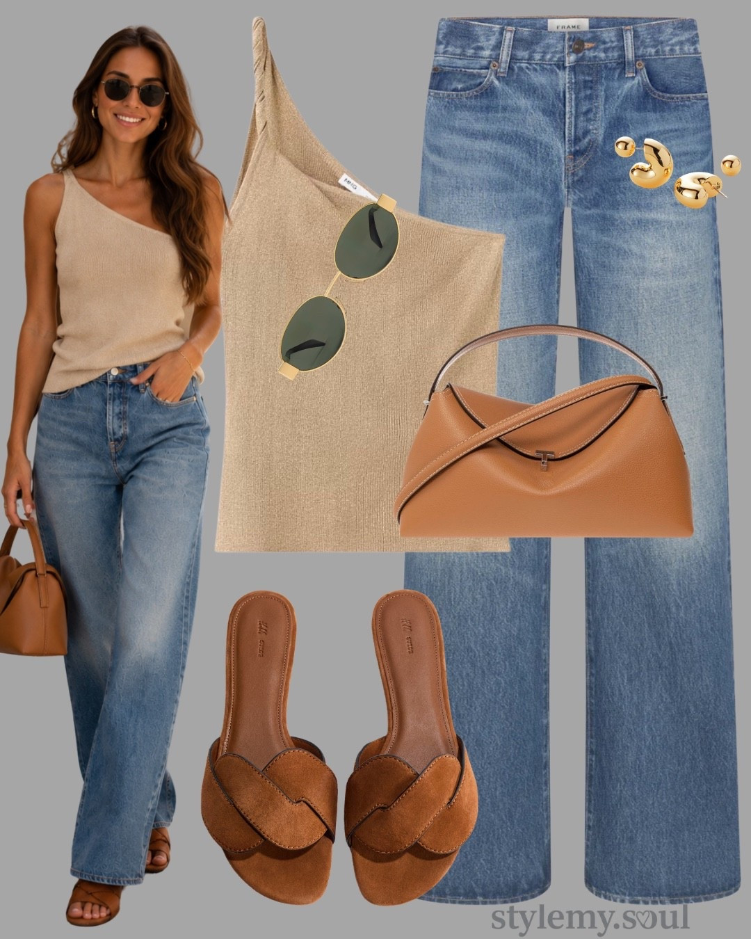 Jeans look, work wear, beige top, camel sandals

#LTKTall #LTKPetite #LTKootd