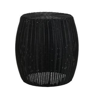 HOUSEHOLD ESSENTIALS 13.75 in Black Barrel Basket Side Table ML-5024 | The Home Depot