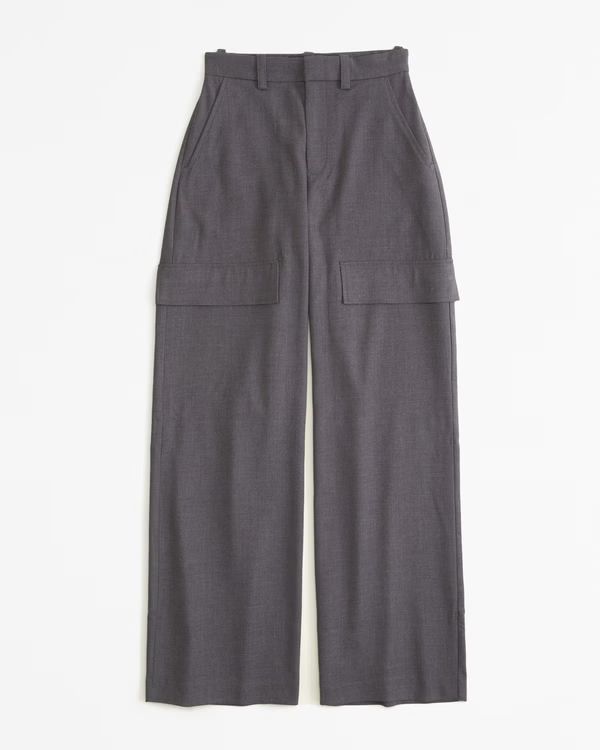 Women's Midweight Suiting Wide Leg Cargo Pant | Women's Bottoms | Abercrombie.com | Abercrombie & Fitch (US)