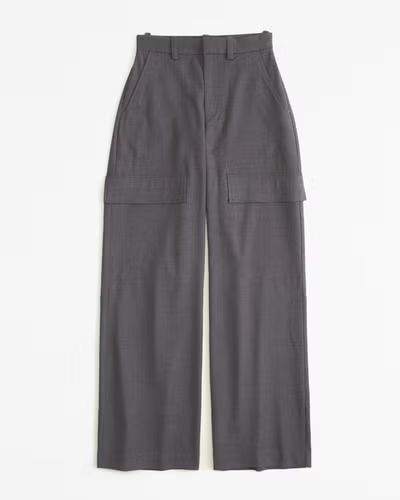 Women's Midweight Suiting Wide Leg Cargo Pant | Women's Clearance | Abercrombie.com | Abercrombie & Fitch (US)