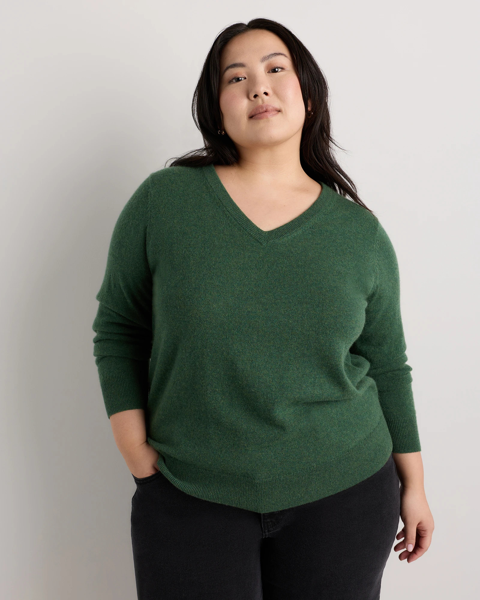 Mongolian Cashmere V-Neck Sweater | Quince