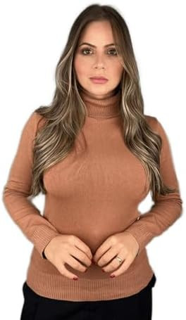 Blusa De Frio Cacharrel Feminina Gola Alta Trico Manga Longa | Amazon (BR)
