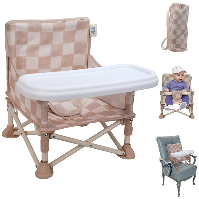 Portable 3-in-1 Baby Booster Seat, Cozy Floor Seat, Feeding Seat with Tray, Compact Foldable Todd... | Amazon (US)
