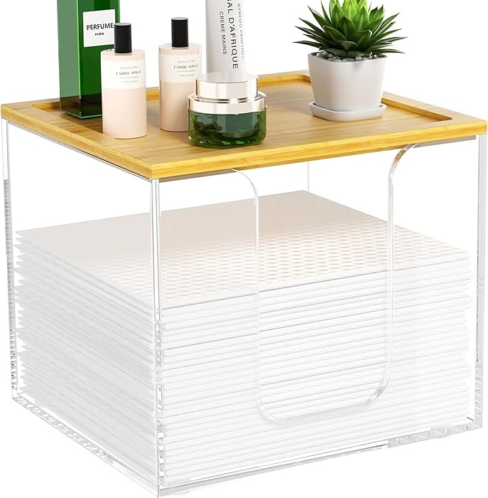 VITVITI Disposable Face Towel Holder Box, Acrylic Facial Towel Container for XL Clean Skin Club, ... | Amazon (US)