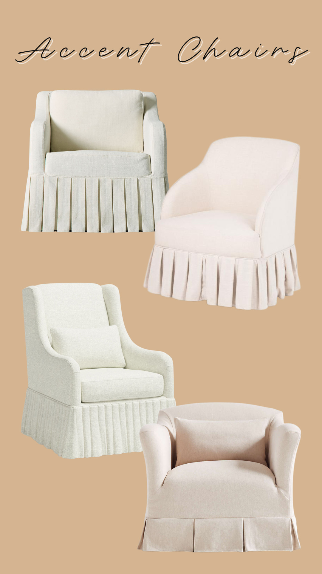 We are loving these gorgeous accent chairs with pleated skirts!

furniture, home decor, interior design #TJMaxx #WestElm #Potterybarn #CrateandBarrel

#LTKHome #LTKSaleAlert