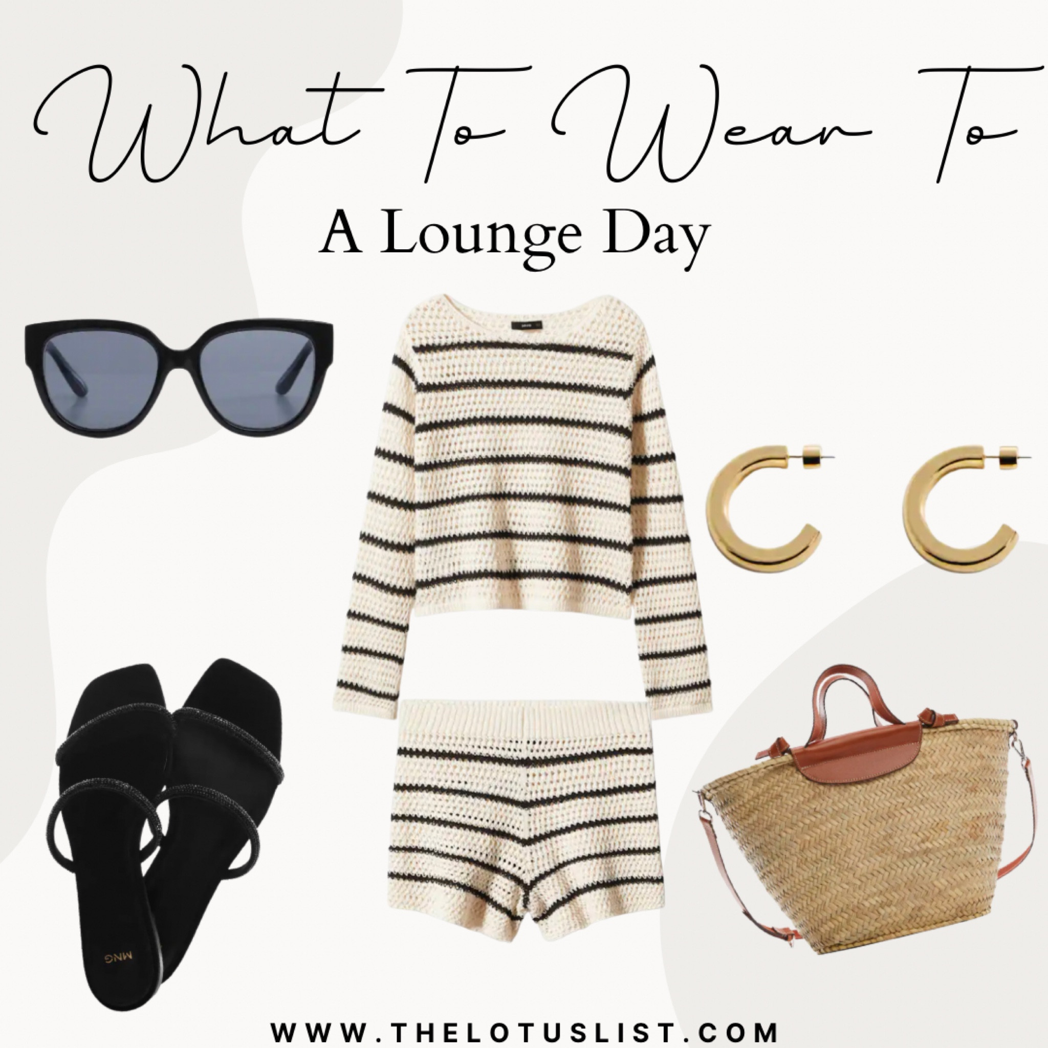 What To Wear To - A Lounge Day

LTKunder100 / LTKunder50 / LTKsalealert / LTKcurves / ltkmidsize / mango / mango finds / mango style / lounge / loungewear / lounge day / what to wear to a lounge day / what to wear / what to wear to / LTKitbag / LTKshoecrush / striped sweater / striped lounge set / lounge set / loungewear set / lounge sets / gold hoop earrings / gold hoops / hoops / hoop earrings / black sunglasses / cate eye sunglasses / tote bag / raffia tote bag / raffia bag / black sandals / strappy sandals / sale / sale alert 

#LTKSeasonal #LTKFind #LTKstyletip