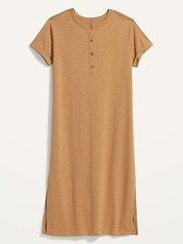 Short-Sleeve Henley T-Shirt Midi Shift Dress for Women | Old Navy (US)