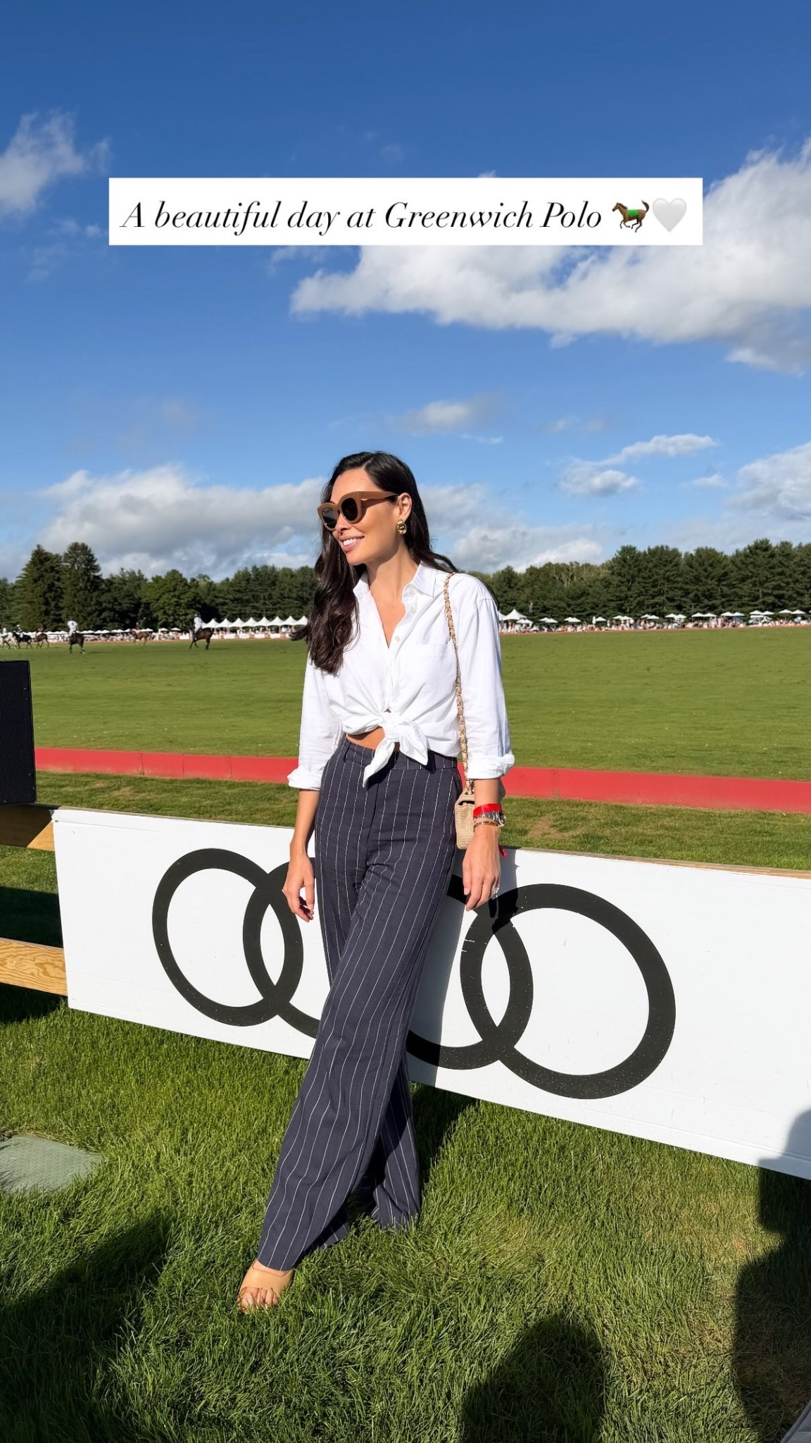 A beautiful day at Greenwich Polo 🐎🤍 pinstripe navy linen trousers, white button down shirt. Classic style.

#LTKootd #LTKdayinmylife #LTKWorkwear