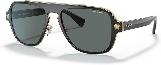 Versace Man Sunglasses Black Frame, Dark Grey Lenses, 56MM | Amazon (US)
