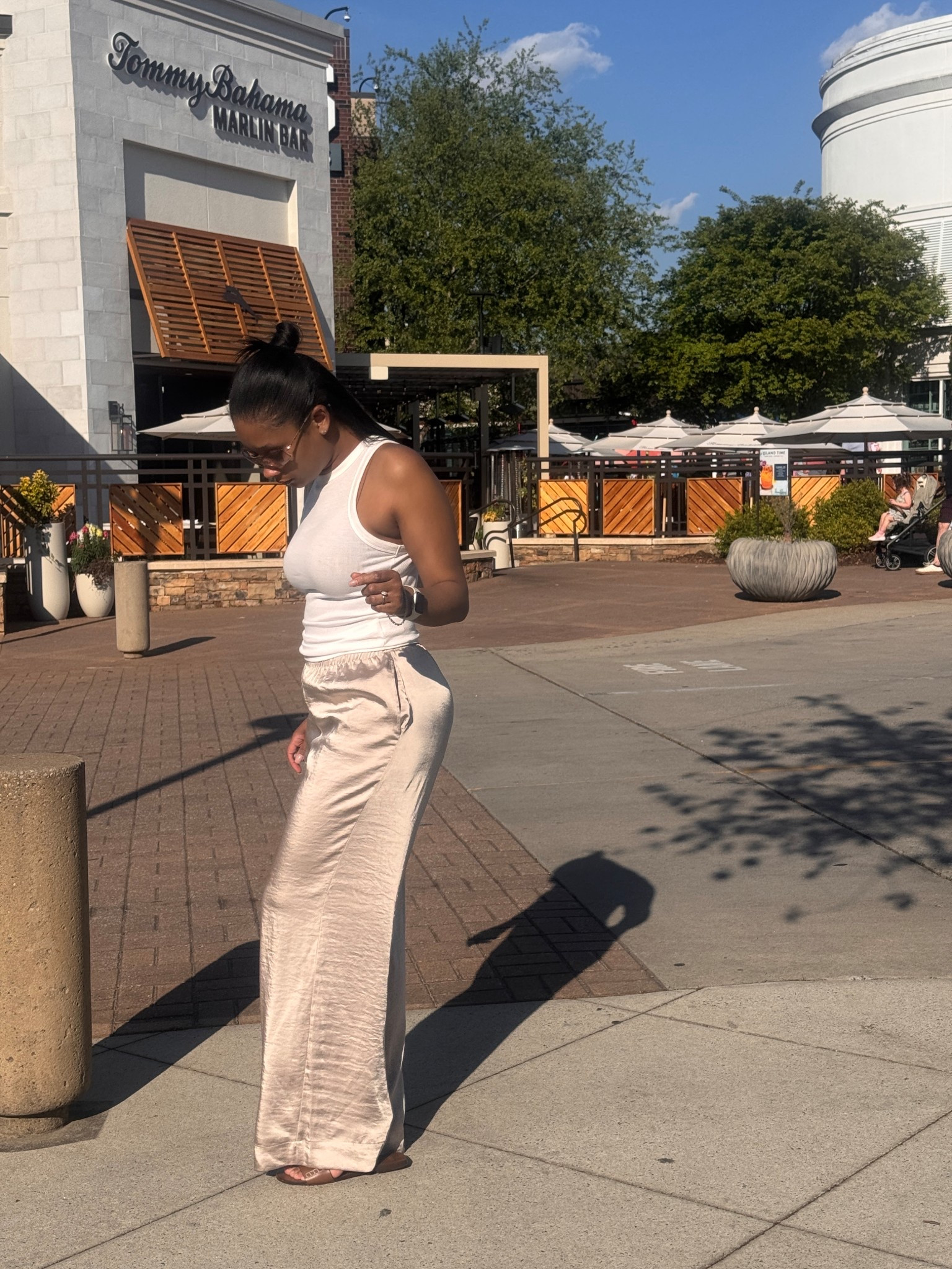 Summer started a little early here in NC. Here’s my go to summer outfit: white tank, satin pants, sandals, cute shades 🥰

#LTKSaleAlert #LTKSeasonal #LTKootd