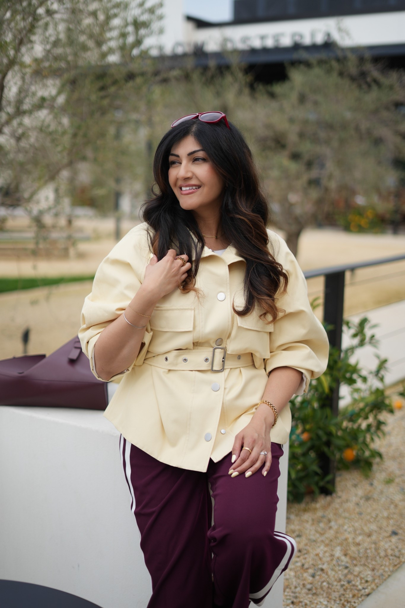 Totally in love with this yellow and burgundy sporty combo. For a mom on the go, this elevated casual outfit checks all the boxes:
- athletic track pants 
- buttery yellow utility jacket 
- adidas samba jane (I’m wearing the Amazon version and they are just as good)
- burgundy aviators

Wear this to:
- brunch
- sports games 
- weekend errands
- travel 

I’ve linked an affordable alternative for the jacket. 

#casualoutfit #trackpants #utilityjacket #adidas #traveloutfit 

#LTKmomlife #LTKOver40 #LTKootd