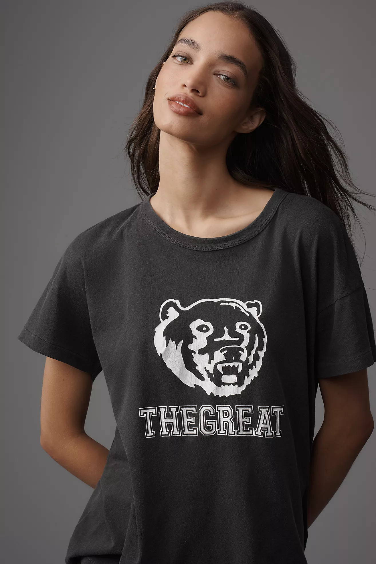 THE GREAT. Boxy Crew-Neck Bear Graphic Tee | Anthropologie (US)