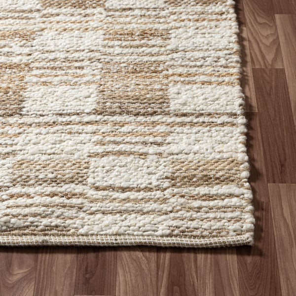 Briar Camden Natural/Ivory Wool/Jute Handmade Striped Area Rug | Rugs Direct
