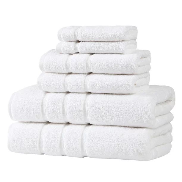UpThrone Luxury Turkish Cotton White Bath Towels Set of 6- Bathroom Towels - Turkish Bath Towel S... | Walmart (US)