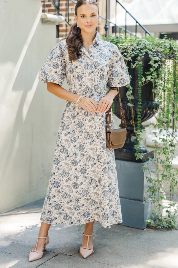 Quality Time Cream Paisley Midi Dress | The Mint Julep Boutique
