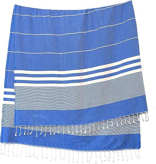 Turkish Towels by SunSpun Linens - 39x71in No-Shrink Pre-Washed Pestemal Cotton Oversized Turkish... | Amazon (US)