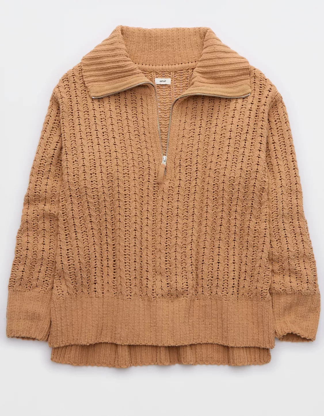 Aerie Cable Car Quarter Zip Sweater | American Eagle Outfitters (US & CA)