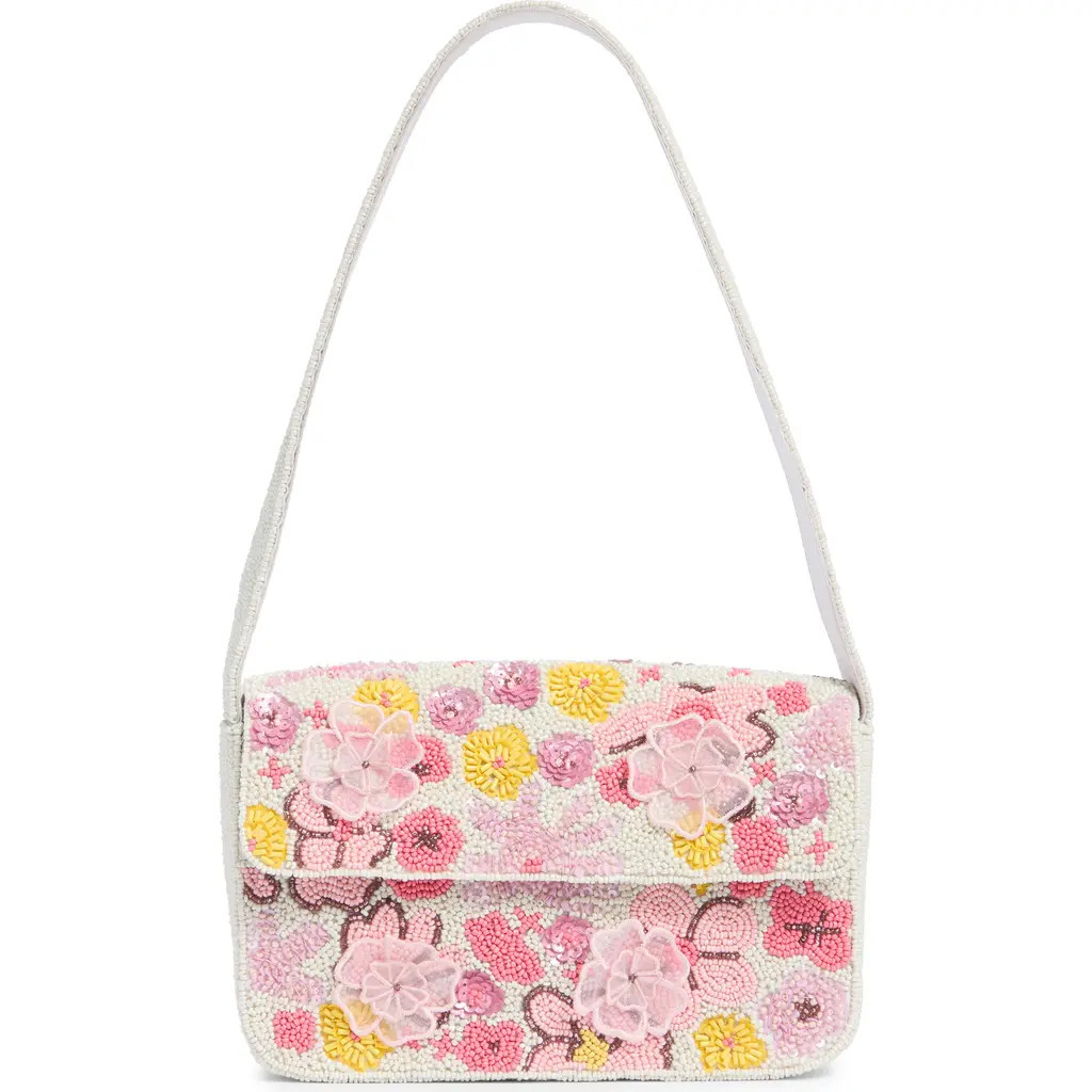 Collection XIIX Beaded 3D Floral Baguette Shoulder Bag in Pink Multi at Nordstrom Rack | Nordstrom Rack