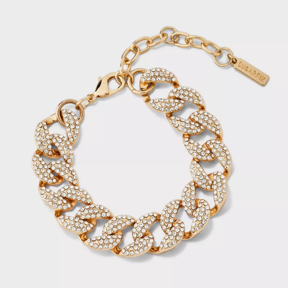 SUGARFIX by BaubleBar Chunky Crystal Chain Bracelet - Gold | Target