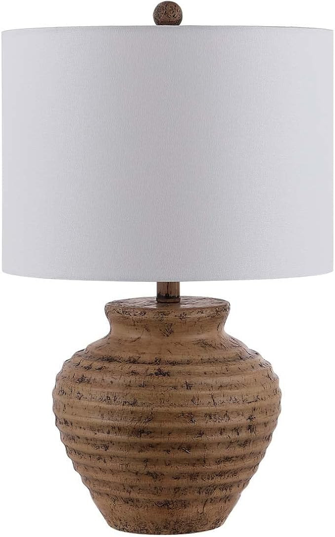SAFAVIEH Lighting Collection Kamryn Rustic Farmhouse Brown 23-inch Bedroom Living Room Home Offic... | Amazon (US)