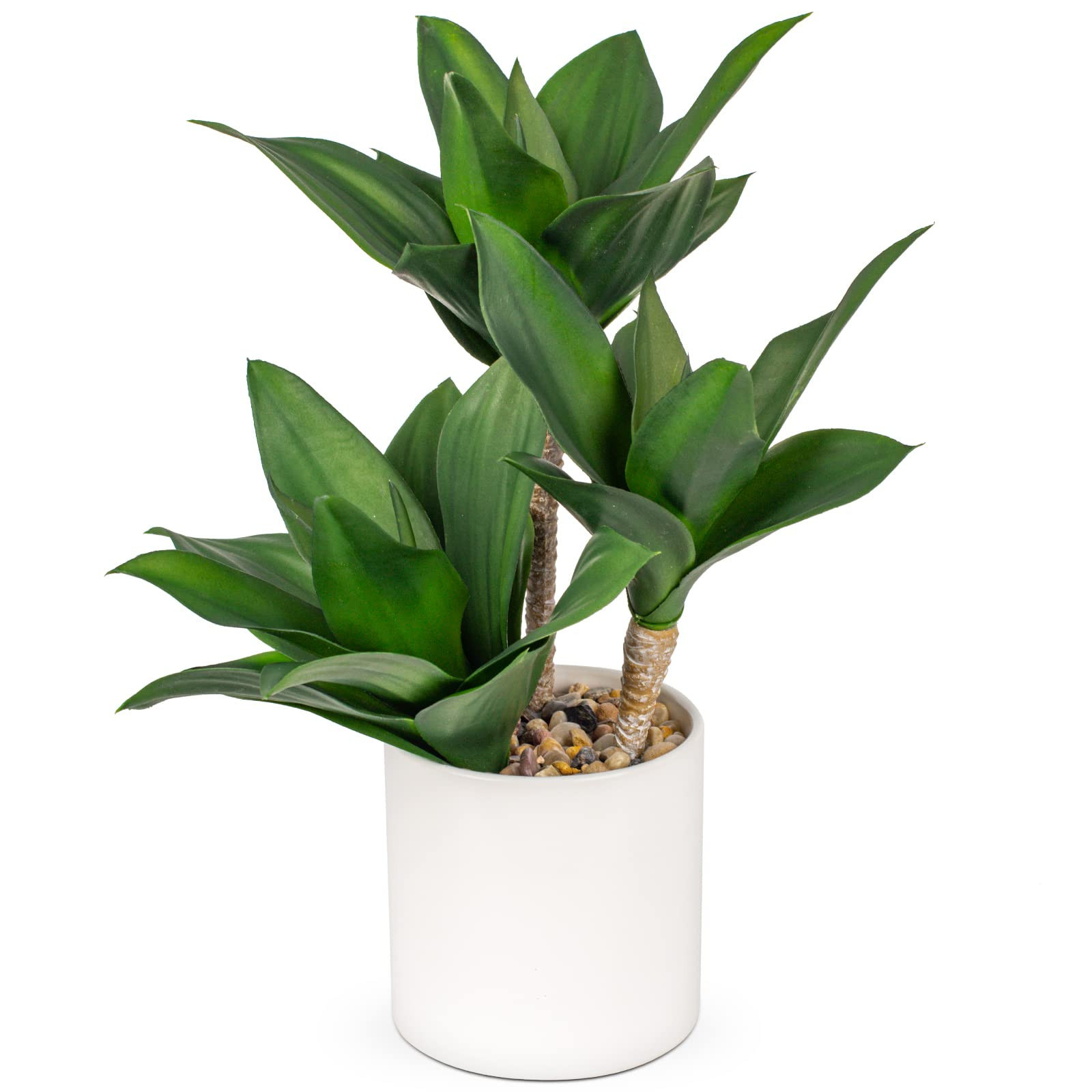 Hollyone Large Artificial Agave Plants Fake Three-Head Agave Succulent Plant Potted 15" Faux Plan... | Amazon (US)