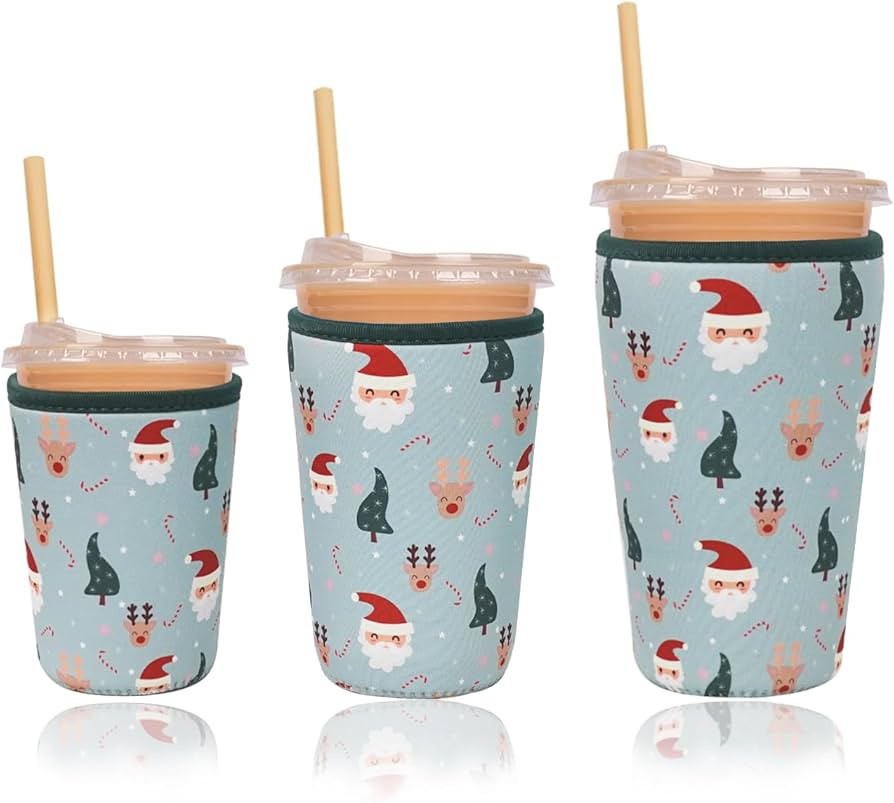 Reusable Insulated Neoprene Iced Coffee Cup Sleeve, Durable Drink Sleeve for Cold Beverages, Beve... | Amazon (US)
