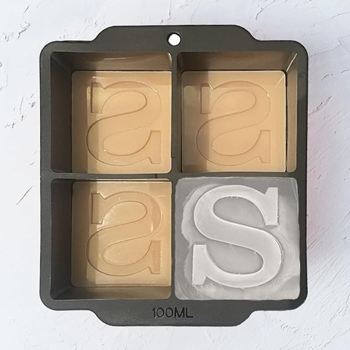 Letter S Monogram Ice Cube Mold Custom Ice Cube Mold 2 Inch Big Initials Silicone Ice Cube Tray G... | Amazon (US)