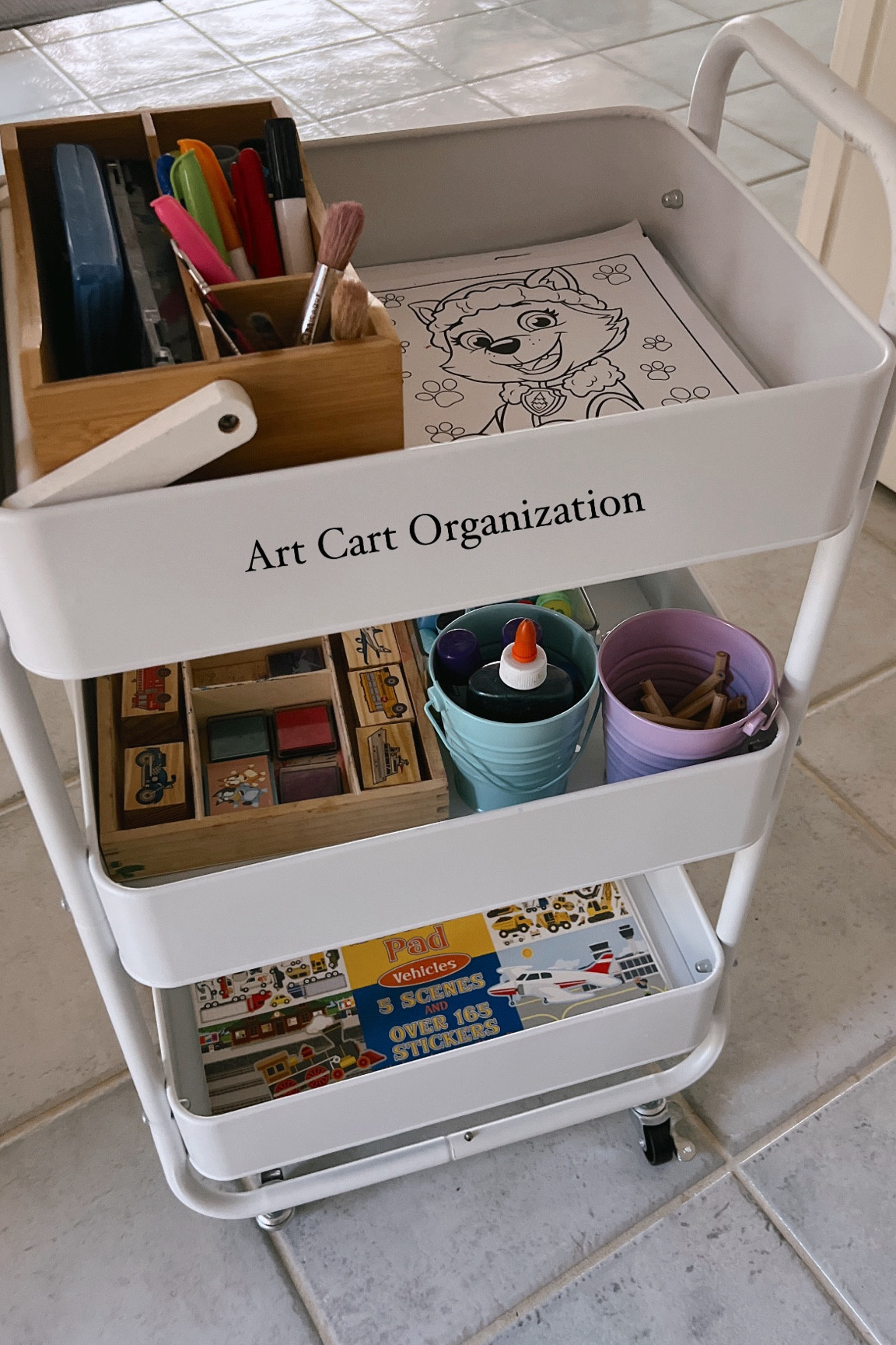 Set up my kids art cart with me. Art cart organization 

#LTKKids #LTKFamily
