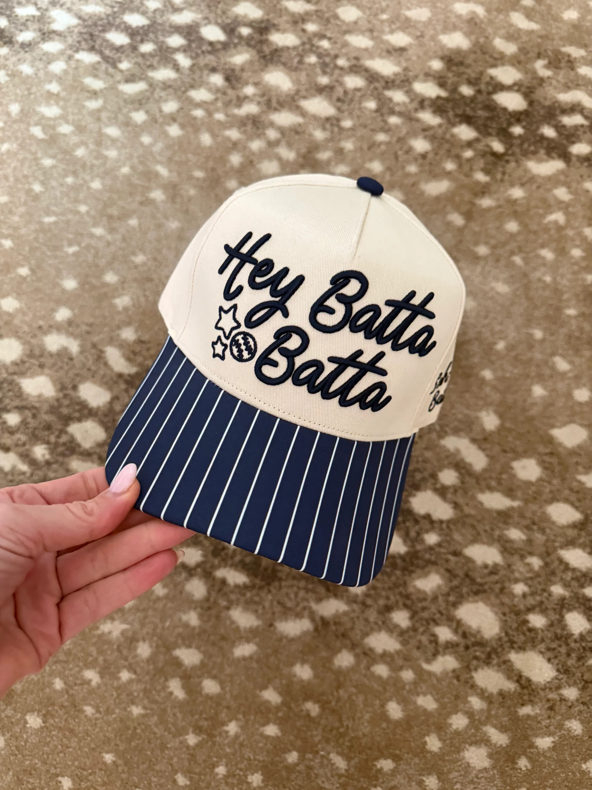Navy Stripes Hey Batta Batta Hat-Pre Order | Poppy & Pine