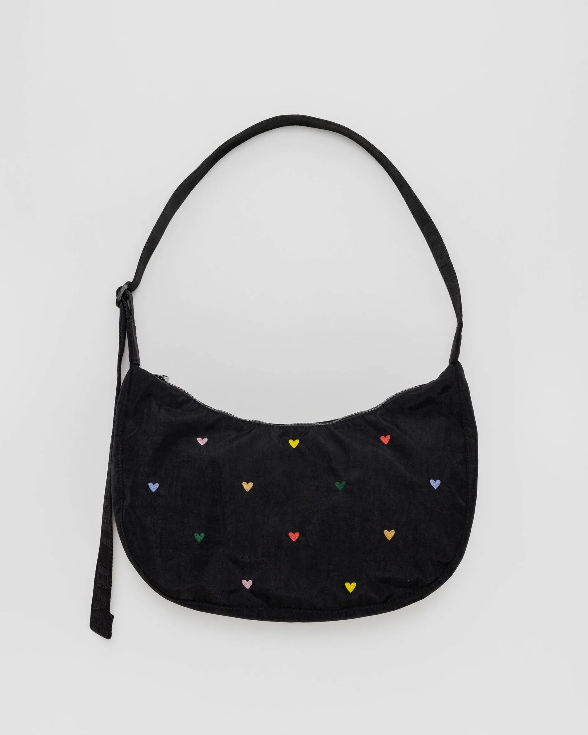Medium Nylon Crescent Bag : Embroidered Hearts - Baggu | BAGGU